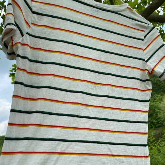 ❌SOLD❌ ⚡️Madewell | Cream Striped V-neck Tee | EUC | XXS ❤️ 1 Tiny Flaw - Picture 5 of 17